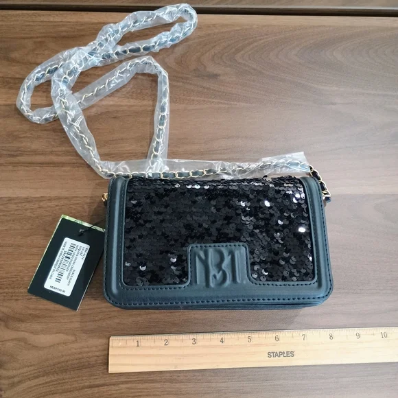 Black Sequin Crossbody Bag - Picture 2 of 7